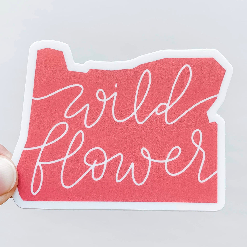 Oregon Wildflower Coral State Sticker