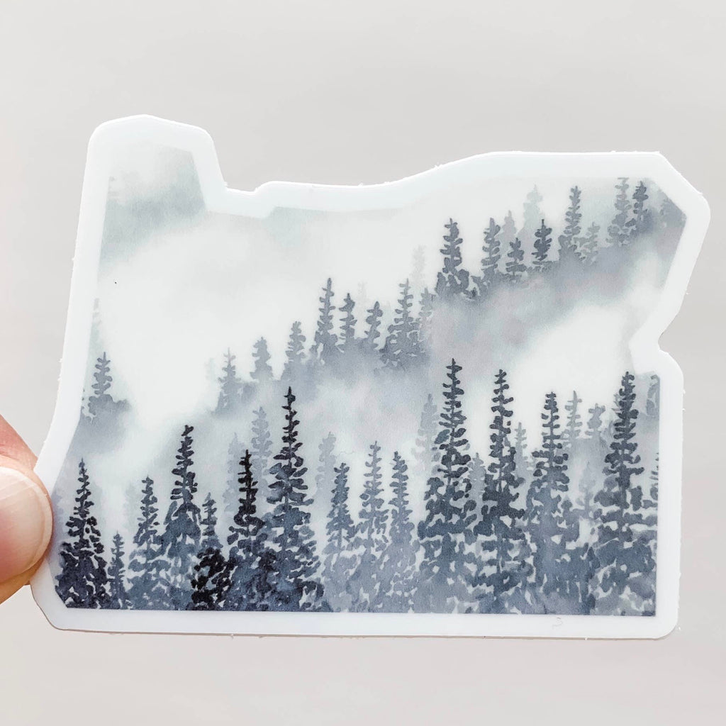 Oregon Forest Gray State Sticker