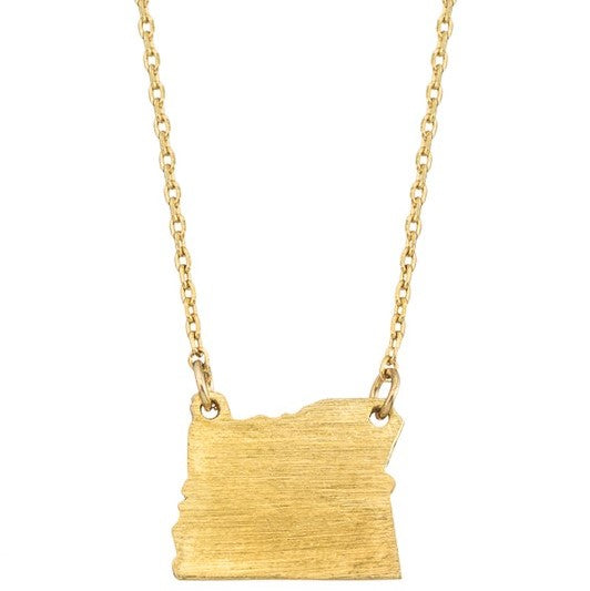 OR State Pendant Necklace - Gold