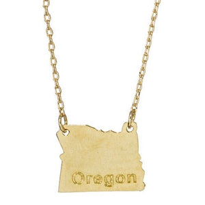 OR State Pendant Necklace - Gold