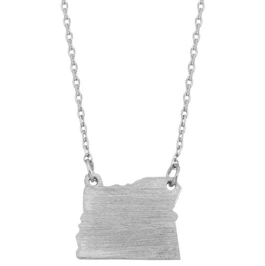 OR State Pendant Necklace - Silver