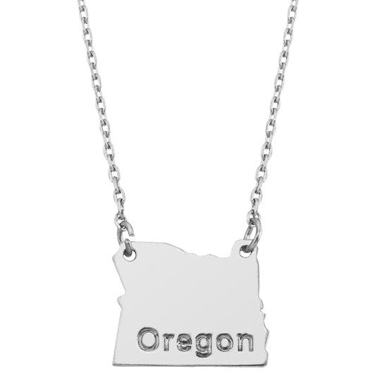 OR State Pendant Necklace - Silver