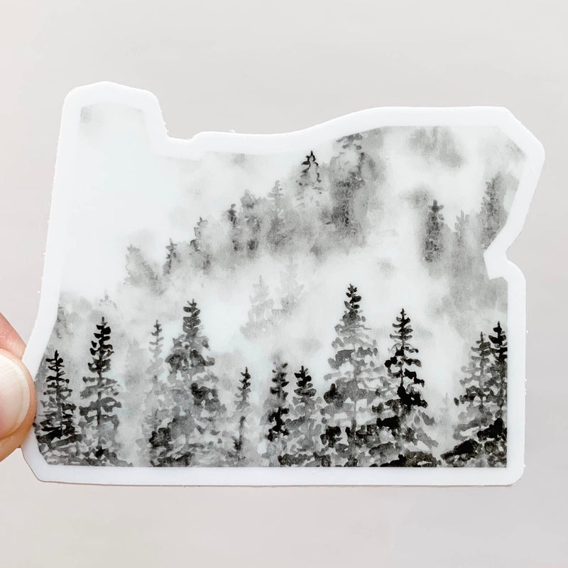 Oregon Forest Black State Sticker