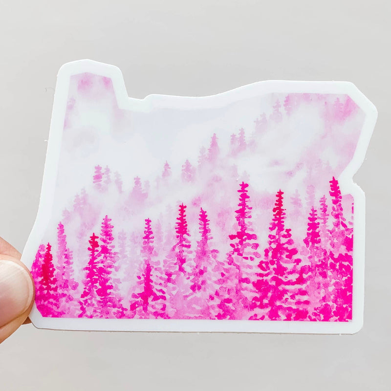 Oregon Forest Pink State Sticker