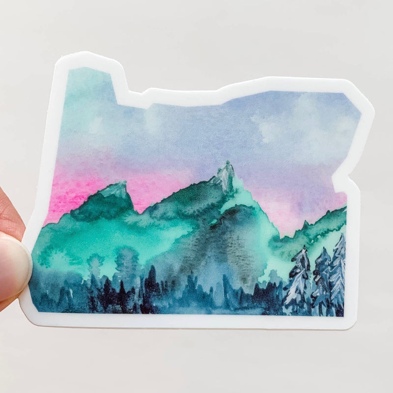 Oregon Mountains State Sticker