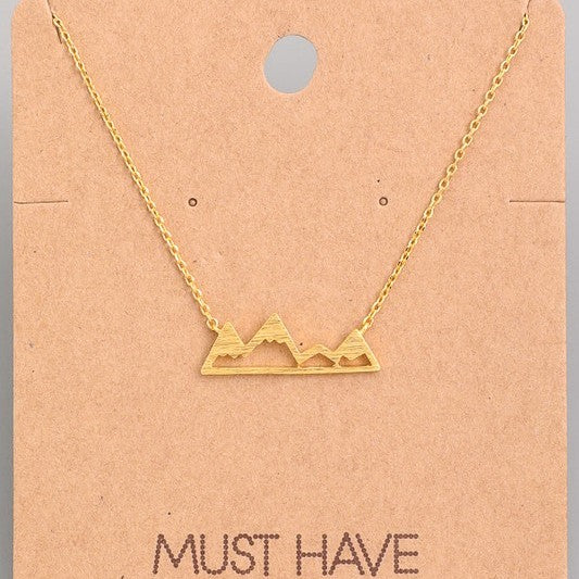 Mountain Pendant Necklace - Gold