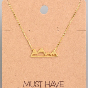 Mountain Pendant Necklace - Gold