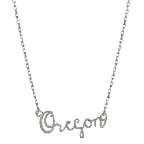 Oregon Script Necklace - Silver