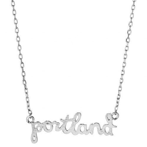 Portland Script Pendant - Silver