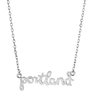 Portland Script Pendant - Silver